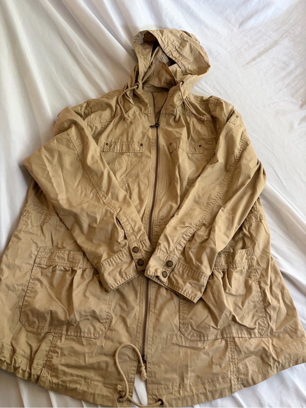 Kenneth Cole Reaction Hooded Field Jacket - Tan Size XL